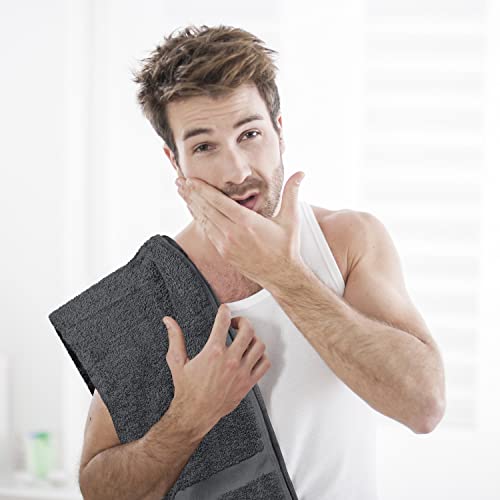 Utopia Towels, Salon Towel, Pack of 24, Not Bleach Proof, 16 by 27 Inches, Highly Absorbent Cotton Towels for Hand, Gym, Beauty, Spa, and Home Hair Care, Grey - Thumbnail 5