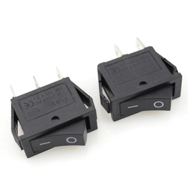 1 interruttore a bilanciere nero, 3 pin, barca, 2 posizioni, 15 A 250 V