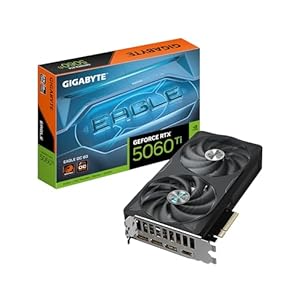 GIGABYTE GeForce RTX 5060 Ti Eagle OC 8G Tarjeta Gráfica – 8 GB GDDR7, 128 bits, PCI-E 5.0, 2617 MHz Frecuencia del núcleo, 3 x DisplayPort, 1 x HDMI, GV-N506TEAGLE OC-8GD