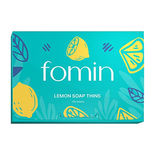 FOMIN - Antibacterial Paper Soap Sheets for Hand Washing - (100 Sheets) Lemon Portable Travel Soap Sheets, Dissolvable Camping Mini Soap, Portable Hand Soap sheet