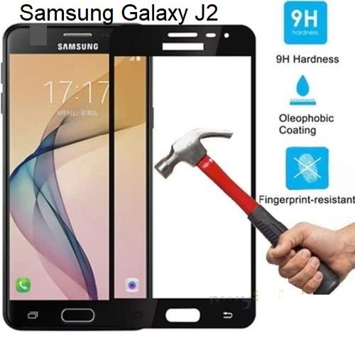 Image of Screen Protector for Samsung Galaxy J2 -(Black) Tempered Glass Edge-to-Edge 6D Screen Guard With Installation Kit