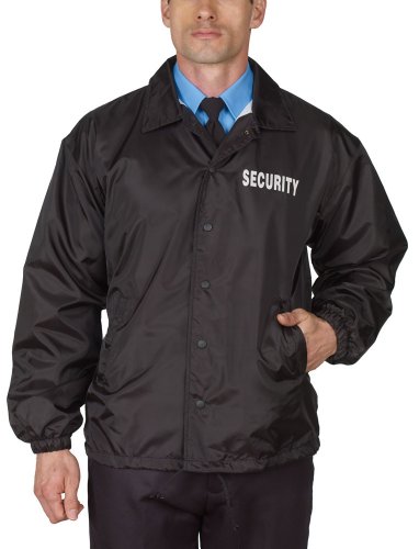 HPU Security Windbreaker Jacket Black Flannel Lined (XL)