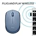 Logitech M170 Wireless Mouse for PC, Mac, Laptop, 2.4 GHz with USB Mini Receiver, Optical Tracking, 12-Months Battery Life, Ambidextrous - Blue Grey