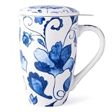 GBhome Tea Mug with Infuser and Lid,18 oz Loose Leaf Tea Cup with...