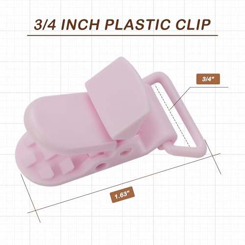 Image of 10-Pack Pacifier Clip Replacement Ends - BPA-Free Plastic Fasteners for DIY Baby Crafts, Sewing Bibs & Blankets Straps (3 /4 Inch, Pink)