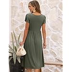 ANRABESS Women's Summer Midi Dresses 2025 Casual Floral Short Sleeve A-Line T-Shirt Dresses Flowy Beach Sundress with Pockets - Image 3