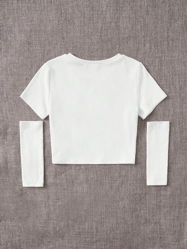 Floerns Girl's Star Print Short Sleeve Crewneck Tee Shirt with Arm Sleeve2