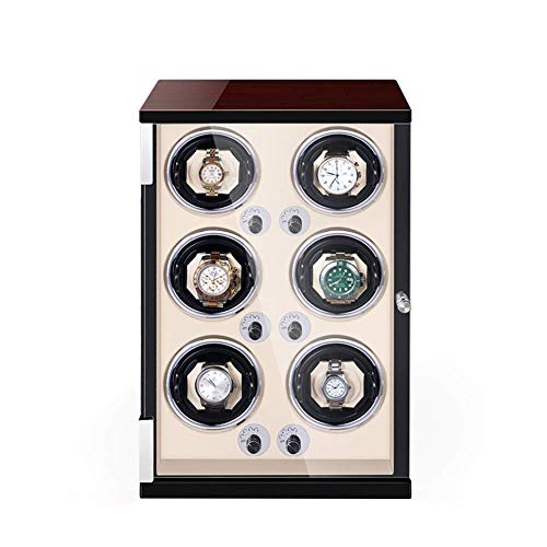 Caja para 6 relojes automáticos con luces LED ajustables y cojines para almacenamiento