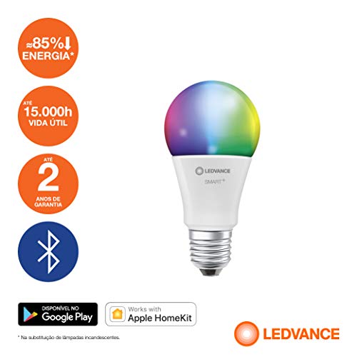 Lâmpada Inteligente LED Bulbo, Ledvance, 7015332, Smart+ Bluetooth 10W 800 Lúmens, RGB, Base E27, 22