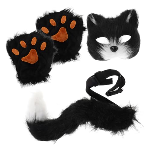 Masque loup Halloween et accessoires animaux pour fête costumée