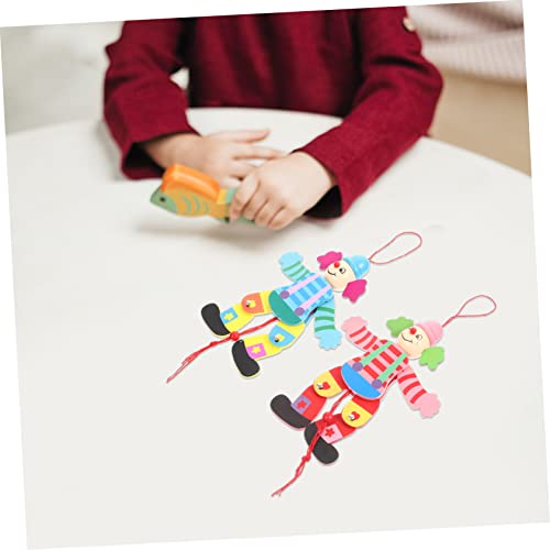 Hohopeti 2pcs Corda Puxe a Linha De Brinquedo De Palhaço Boneco De Madeira Marionete De Madeira Mari