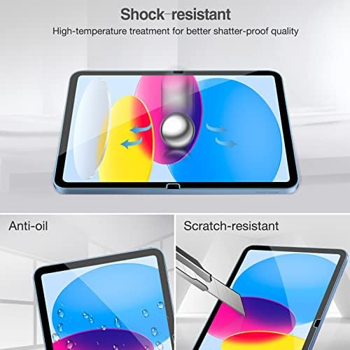 ProCase 2 Pack for iPad 10th Generation Screen Protector 2022, 10.9 inch Tempered Glass Screen Film Guard for iPad 10 -Clear