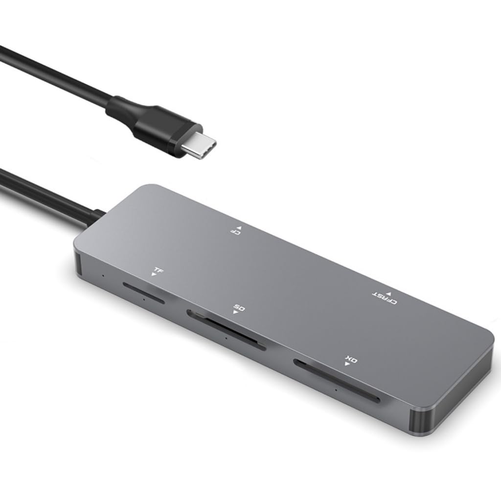 Lector de tarjetas tipo C3.0 de aleación de aluminio compatible con CFast CF XD SDTF con 5 Gbps