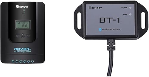 Renogy Rover 20A 12V24V Auto DC entrada MPPT controlador de carga solar con módulo Bluetooth