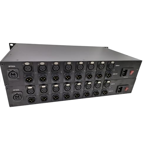 4 Channel 2 Way 24-bit XLR Line-Level Balanced Audio to Fiber Converter Over 20 Km SMF or 500 Meters MMF with 1U Chassis (BY-XLR-117-24B(8 Ch 2 Way Line Balanced Audio to Fiber with 1.5U)