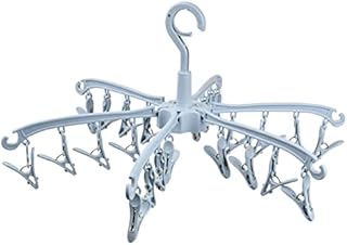 Zsanhua Round Plastic Sock Dryer Sock Rack Sock Hanger Underwear Hanger Foldable Sock Hanger with 24 Clips Rotatable Drying Rack Clothes Hanger Rack for Socks Underwear Towels