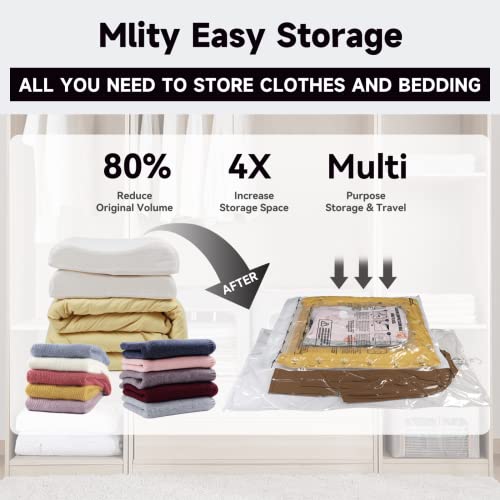 Mlity Vacuum Storage Bags With Electric Air Pump, 20 Pack (2 Hanging Garment Bags, 2 Jumbo, 4 Large, 4 Medium, 4 Small, 4 Roll Up Bags) Space Saver Bag For Clothes, Mattress, Blanket, Duvets, Pillows, Comforters,Travel, Moving #TOP2