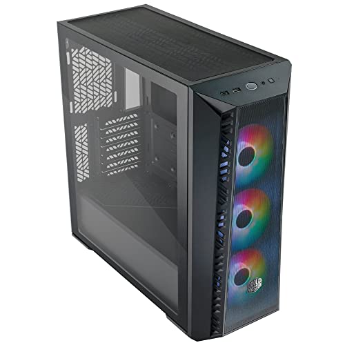 Image of Cooler Master MB520 Mesh Computer Case - Black | 360mm Radiator Support | 3 x 120mm ARGB Fans Pre-Installed | Type C Connector | Removable Top Panel | High Airflow Cabinet | PWM & ARGB Hub Included