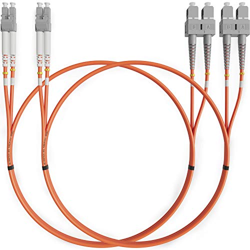 BEYONDTECH Cable de fibra óptica LC a SC OM2 Multimodo Duplex (1 Metro) - Latiguillo Doble Fibra Óptica UPC/UPC - 50/125 (LSZH) Cover