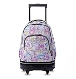TOTTO - Mochila Escolar con Ruedas Desmontables, Estampado Paws Rosa