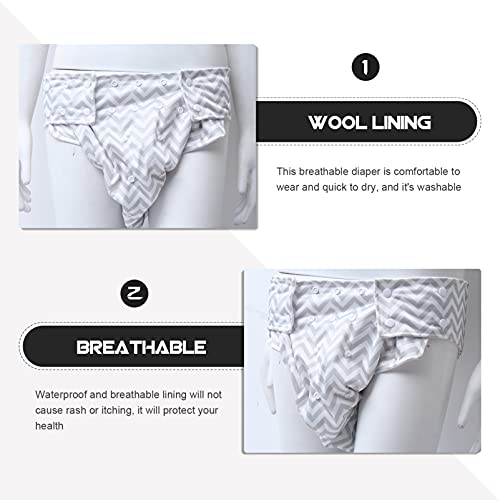 ARTIBETTER 1Pc Adulto Incontinência Cueca Fralda de Pano Reutilizáveis Lavável Fraldas Idosos para P