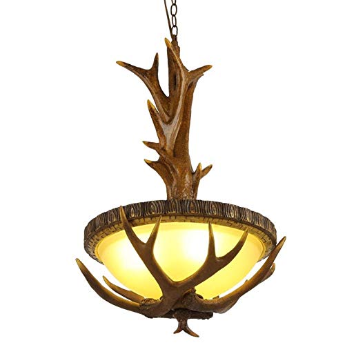 Preisvergleich Produktbild SPNEC Kronleuchter-Land Antler Harz Glasleuchter Restaurant Wohnzimmer Schlafzimmer Arbeitszimmer Beleuchtung