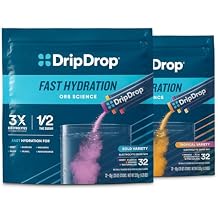 DripDrop Hydration - Electrolyte Powder Packets - Pina Colada, Mango, Acai, Passion Fruit, Watermelon, Berry, Lemon, Orange - 64 Count