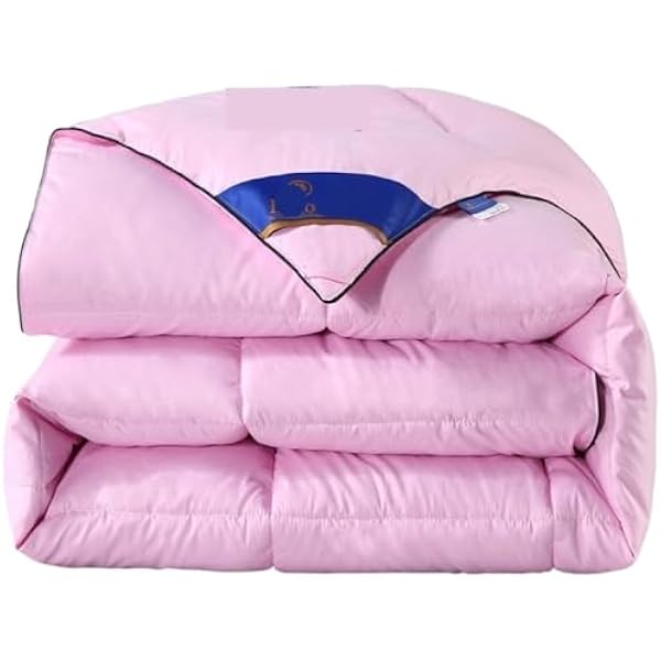 Tkanina z czystej bawełny bardzo gruba kołdra wypełniona imitacją puchu Pink 220 240cm 4kg