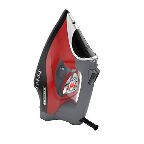 Black+Decker D3500 Advanced Temperature Iron, Nonstick Ceramic Soleplate, Red/Black #TOP7