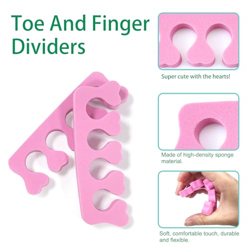 Quacc 12pcs Sponge Toe Separators Soft Finger Separators Toe Divider Spacer for Polishing Pedicure Manicure Coating Gel Painting Nail Art Beauty Accessories