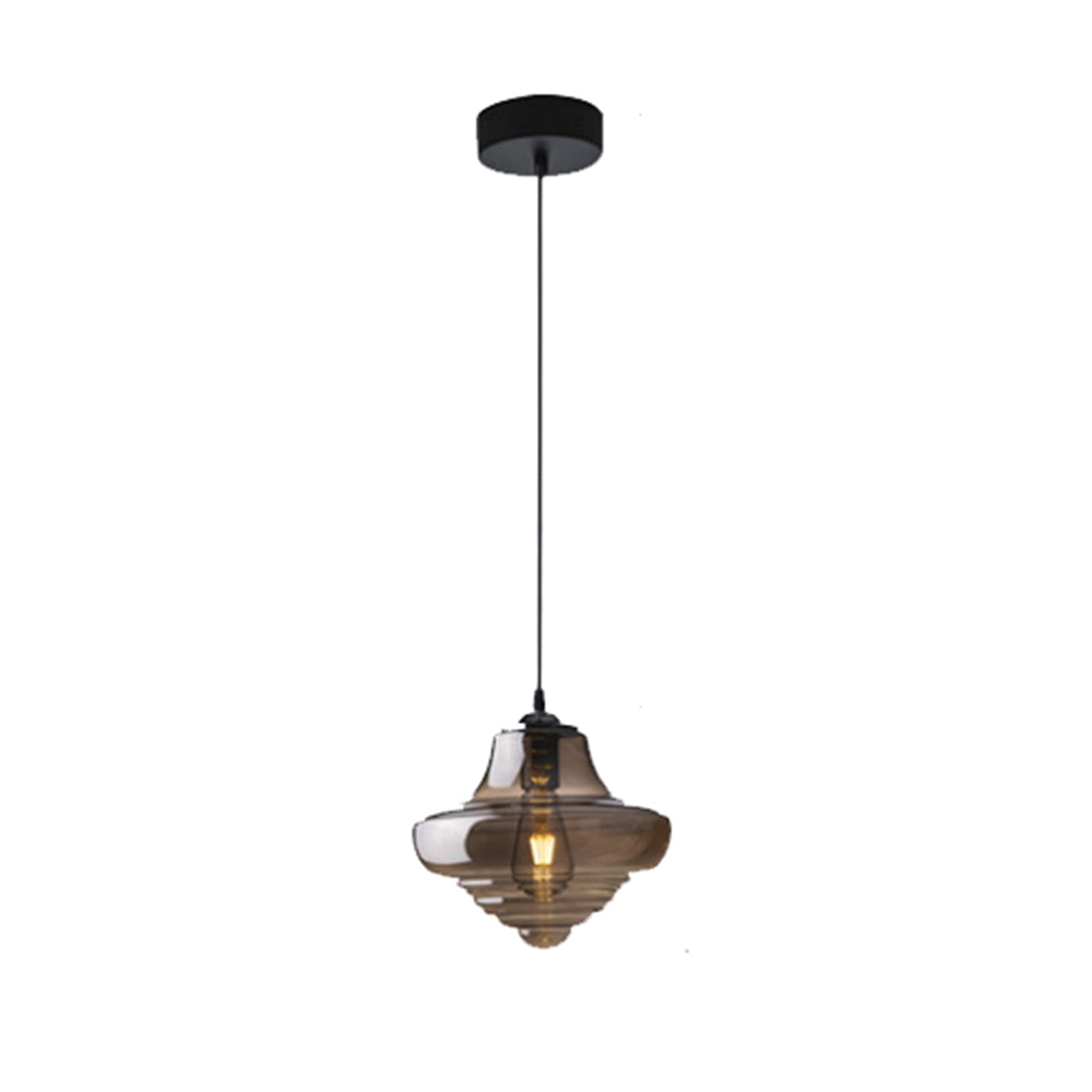 Industrial Smoke Gray/Cognac Glass Pendant Light Modern Restaurant Bedside Creative Hanging Lamp Staircase Bedroom Bar Shop Gyro Chandelier Lamps The New
