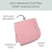 HonestBaby 10-Pack Terry Wash Cloths in Gift Box 100% Organic Cotton for Infant Baby Boys, Girls, 10-Pack Light Pink, One Size