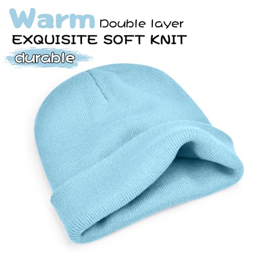 Image of ZOORON Beanie for Men Women Warm Winter Hat Unisex Soft Knit Cuffed Beanie