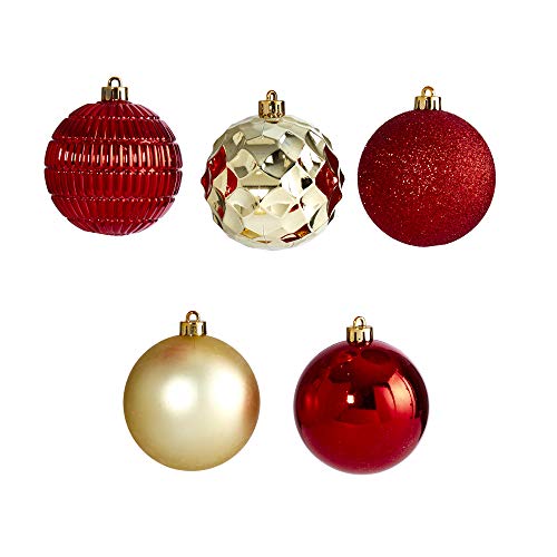 Décoration de Sapin de Noël Lot de 40 Boules 80 mm Incassables en Boîte