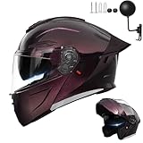 Frcychri Klapphelm Motorradhelm Modularer Vollgesichtshelm Mit Doppelvisier Belüftungssystem ECE 22.06 Zertifiziert Integriertem Motorradhelm Für Männer Und Frauen Streetbike, Cruiser C,2X-Large