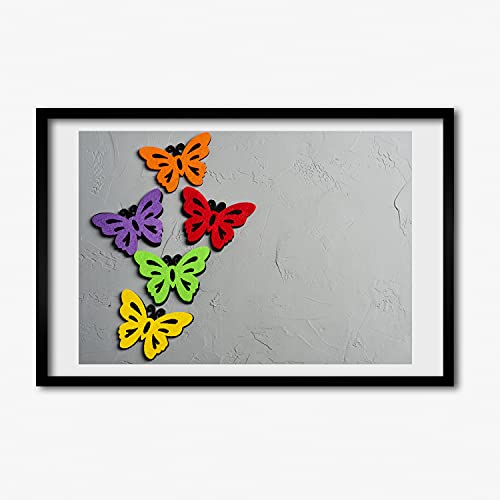 Cadre MDF photo 60x40 cm Tulup avec affiche papillons resistante