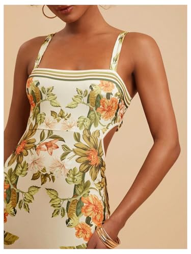 Image of Floerns Women's Tropical Bow Tie Back Long Dress Sleeveless Maxi Dress | Hawaiian Resort Wear, Coastal Vacation, Beach Wedding Guest, Side Slit, Spring Break Outfits