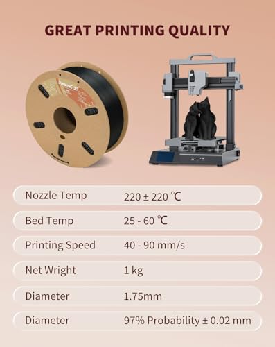 Image of DURAMIC 3D TPU Filament 1.75mm Black, TPU Flexible Filament 95A, Soft TPU 3D Printing Filament, 1kg Spool, Dimensional Accuracy + /- 0.05mm, Black 1 Pack