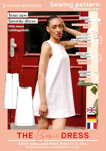 Leinenkleid Schnittmuster Damen (Gr. XS-XXXL) Papierschnittmuster mit Nähanleitung zum Nähen