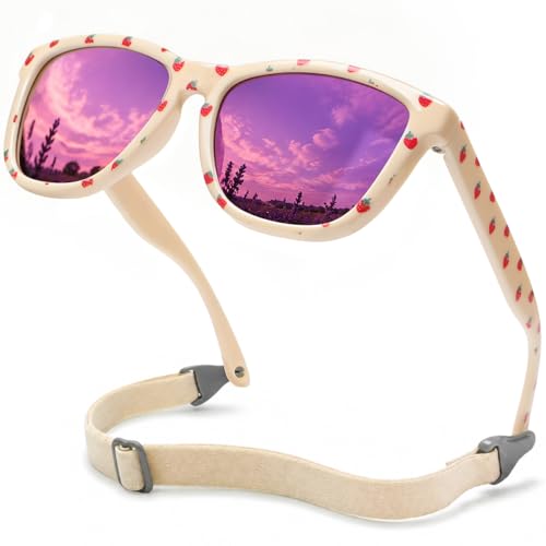 SEKKAF Polarized Baby Sunglasses for Boys Girls with Strap,UV400 Flexible Sun Glasses Toddler Infant Newborn Age 0-24 Months by SEKKAF - Used condition - US$8.80