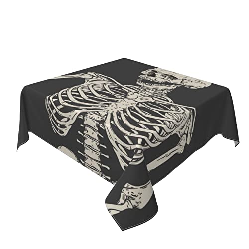 Nappe carrée crâne au design gothique pour table de salle à manger