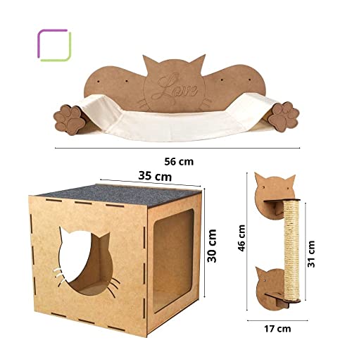 Melhor playground gatos kit 10 peças arranhador rede casinha ponte prateleira degraus