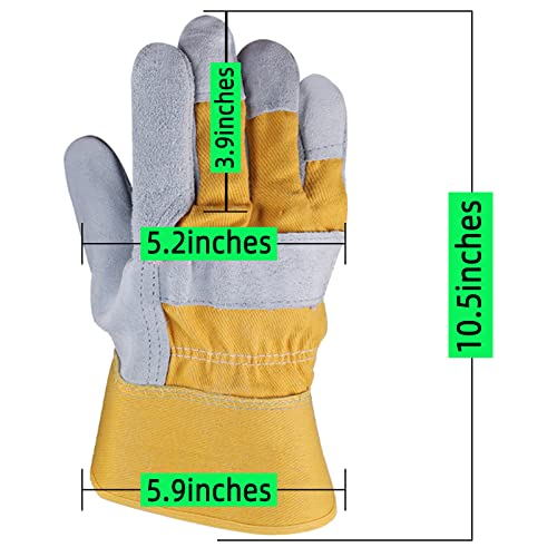 Slfc 10.5 Inches Cow Split Leather Working Gloves Welding Gloves Safety Gloves Hand Protection Rigger #TOP7
