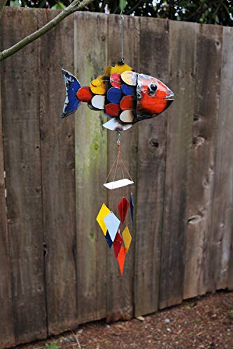 Upcycled Oil Drum Wind Chime - Fish - Cohasset Gifts And Garden - Upcycled, Recycled, Mobile, Yard/Garden Art, Beach House, Handmade #TOP2