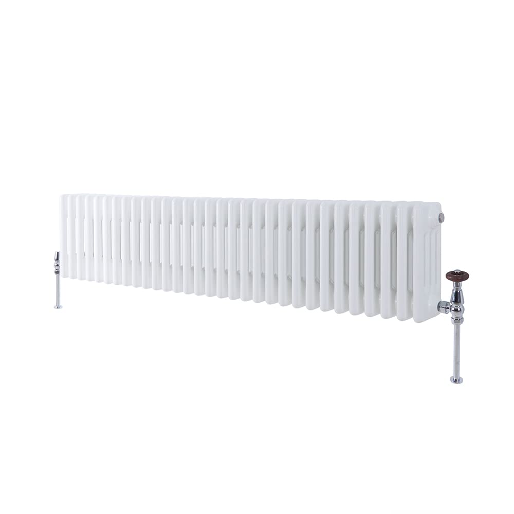 Milano White Windsor Cast Iron Style Horizontal Four Column Radiator - 300Mm X 1415Mm