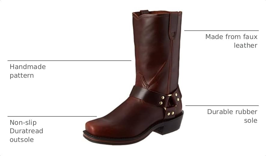 Image of CHUUMEE Men's Classic Western Cowboy Square Toe Embroidered Cowboy Boots
