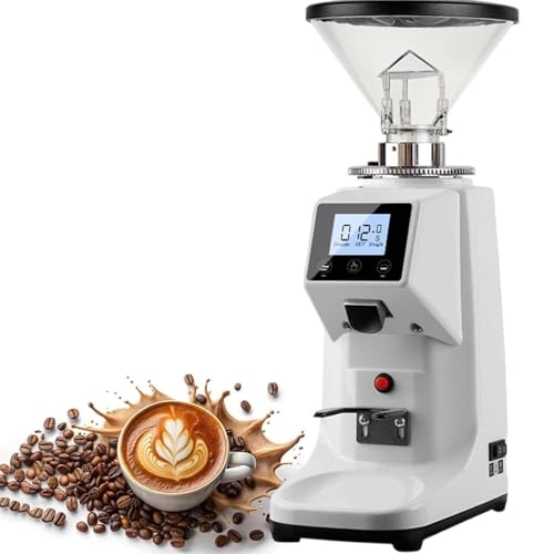 Image of Professional Coffee Grinding Machine Digital Display,Commercial Espresso Coffee Maker,19 Adjusted Grind Coarseness Settings(White,500g)