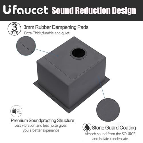 Image of 15x17 Black Bar Sink Undermount, Gunmetal Black Workstation Stainless Steel 16 Gauge Small Kitchen RV Prep Wet Bar Sink 9 inch Deep Single Bowl with Cutting Board