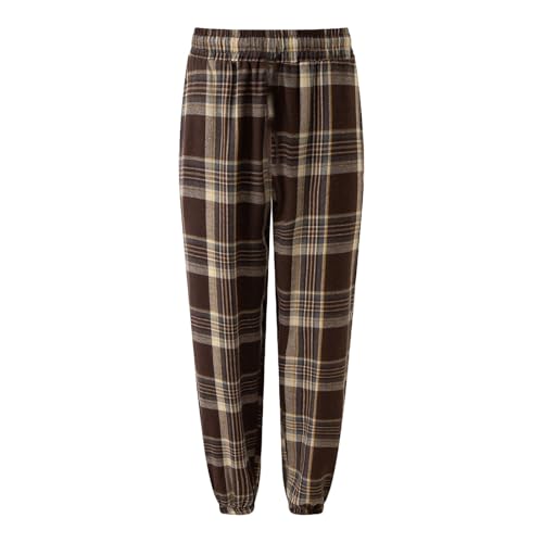 Pajama Pants For Men Comfort Drawstring Plaid Pj Pants Relaxed Fit Comfortable Elastic Flannel Pj Bottoms With Pockets3