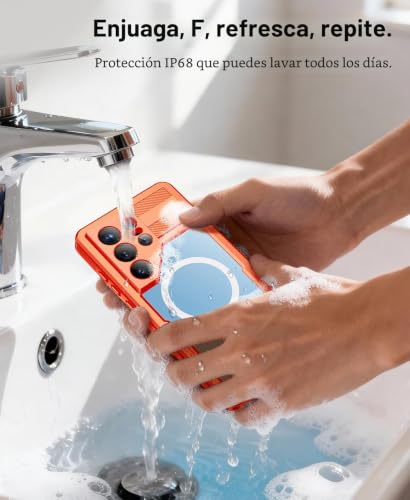 Funda Impermeable Samsung S26 Ultra Beeasy Carcasa Completa Naranja 4